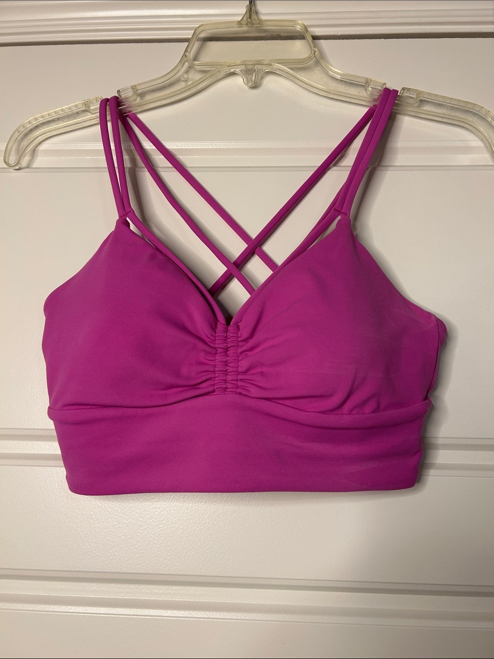lululemon athletica Strappy Ruched Bralette in Fuchsia